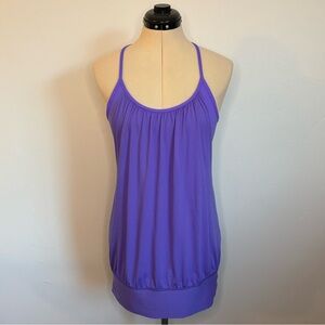 Lululemon No Limits Sports Bra Tank Cami Top in Power Purple, Mesh & Chevron, 8